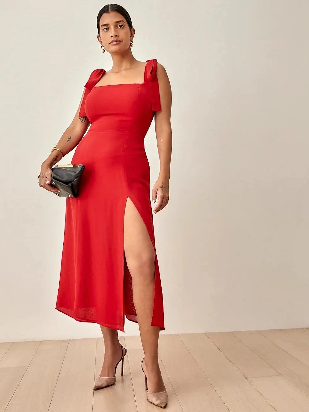Reformation twilight Dress Red Midi Dress